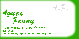 agnes pevny business card